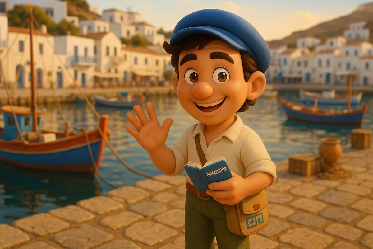 A 3D animated character at an international airport terminal with departure boards showing destinations worldwide